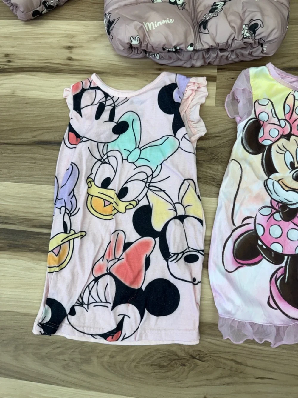 Minnie Mouse Pink Puffer Jacket & Minnie Dresses Set CC1